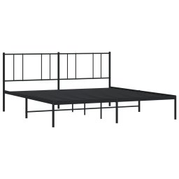 vidaXL Bedframe met hoofdbord metaal zwart 180x200 cm