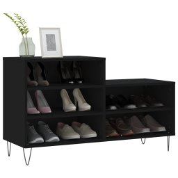 vidaXL Schoenenkast 102x36x60 cm bewerkt hout zwart