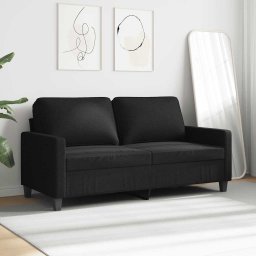 vidaXL Tweezitsbank 140 cm stof zwart