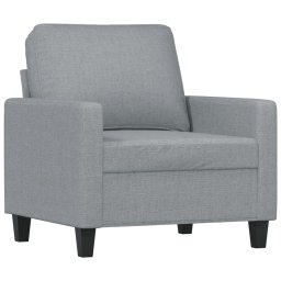vidaXL 3-delige Loungeset met kussens stof lichtgrijs