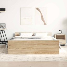 vidaXL Bedframe met hoofd- en voeteneinde sonoma eikenkleur 140x200 cm