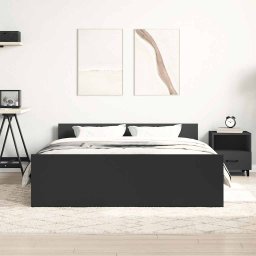 vidaXL Bedframe met hoofd- en voeteneinde zwart 140x200 cm