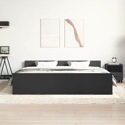 vidaXL Bedframe met hoofd- en voeteneinde zwart 160x200 cm