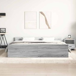 vidaXL Bedframe met hoofd- en voeteneinde grijs sonoma 180x200 cm