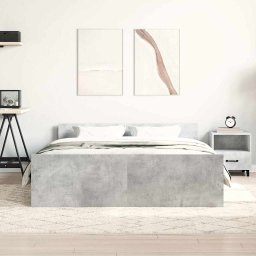 vidaXL Bedframe met hoofd- en voeteneinde betongrijs 140x200 cm