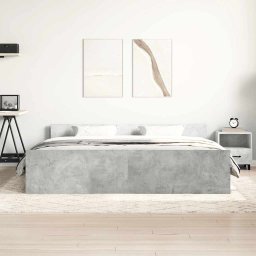 vidaXL Bedframe met hoofd- en voeteneinde betongrijs 160x200 cm
