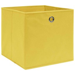 vidaXL Opbergboxen 10 st 28x28x28 cm nonwoven stof geel