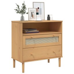 vidaXL Dressoir SENJA rattan-look 80x40x80 cm massief grenenhout bruin