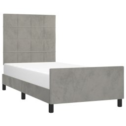 vidaXL Bedframe zonder matras 90x200 cm fluweel lichtgrijs