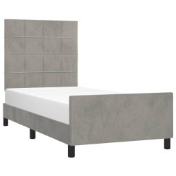 vidaXL Bedframe zonder matras 90x190 cm fluweel lichtgrijs