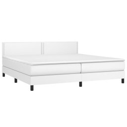 vidaXL Boxspring met matras en LED kunstleer wit 200x200 cm