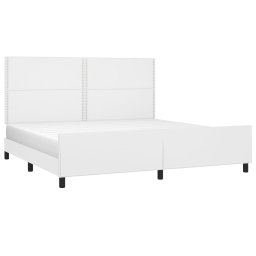 vidaXL Bedframe met hoofdbord kunstleer wit 200x200 cm