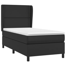 vidaXL Boxspring met matras kunstleer zwart 90x200 cm