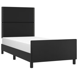 vidaXL Bedframe met hoofdbord kunstleer zwart 90x200 cm