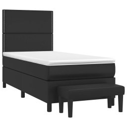 vidaXL Boxspring met matras kunstleer zwart 90x200 cm