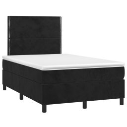 vidaXL Boxspring met matras fluweel zwart 120x200 cm