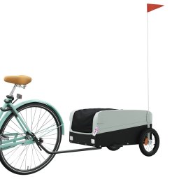 vidaXL Fietstrailer 30 kg ijzer zwart en grijs