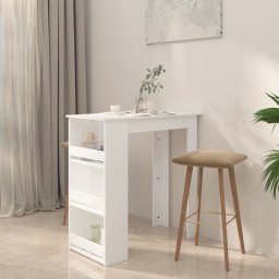 vidaXL Bartafel met opbergrek 102x50x103,5 cm bewerkt hout wit