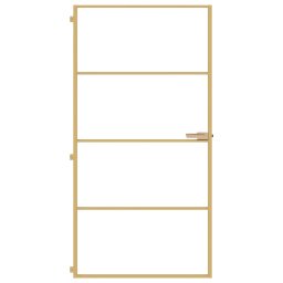 vidaXL Binnendeur smal 102,5x201,5 cm gehard glas en aluminium goud