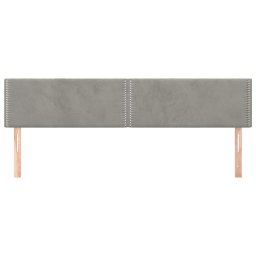 vidaXL Hoofdborden 200x5x78/88 cm fluweel lichtgrijs