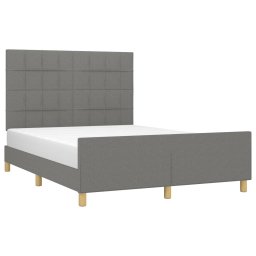 vidaXL Bedframe zonder matras stof donkergrijs 140x190 cm