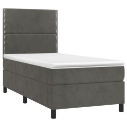 vidaXL Boxspring met matras fluweel donkergrijs 90x200 cm