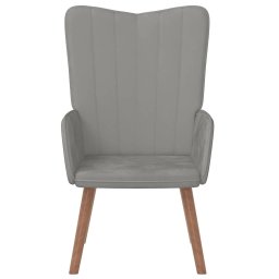 vidaXL Relaxstoel fluweel lichtgrijs