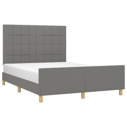 vidaXL Bedframe zonder matras stof donkergrijs 140x200 cm