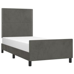 vidaXL Bedframe zonder matras 90x190 cm fluweel donkergrijs