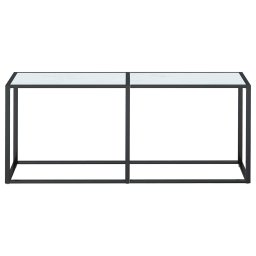vidaXL Wandtafel 180x35x75,5 cm gehard glas witmarmerkleurig