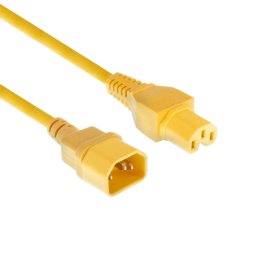 ACT AK5311 Netsnoer Stroomkabel C14 - C15 | Geel | 2 meter