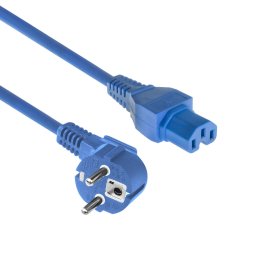 ACT AK5295 230V Stroomkabel Schuko CEE7/7 Male (Haaks)/C15 | Blauw | 1,5 meter