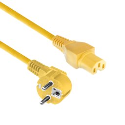 ACT AK5297 230V Stroomkabel Schuko CEE7/7 Male (Haaks)/C15 | Geel | 1,5 meter