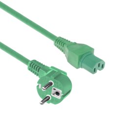 ACT AK5319 230V Stroomkabel Schuko CEE7/7 Male (Haaks)/C15 | Groen | 2 meter
