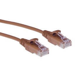 ACT DC9201 LSZH U/UTP CAT6 Datacenter Slimline Patchkabel Snagless | RJ45 connectoren | Bruin | 1 meter