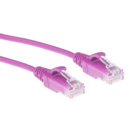 ACT DC9403 LSZH U/UTP CAT6 Datacenter Slimline Patchkabel Snagless | RJ45 connectoren | Roze | 3 meter