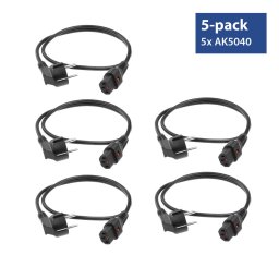 ACT AK5323 Netsnoer Schuko CEE 7/7 Male (haaks)/C13 IEC-Lock | Zwart | 2 meter | EL182S | 5-Stuks