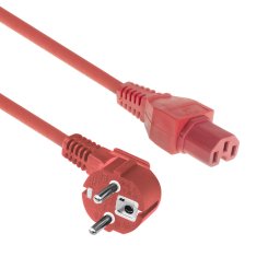 ACT AK5284 230V Stroomkabel Schuko CEE7/7 Male (Haaks)/C15 | Rood | 1,5 meter