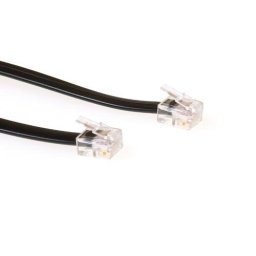 ACT TD5703 Platte Telefoonkabel | RJ12 connectoren | Zwart | 3 meter