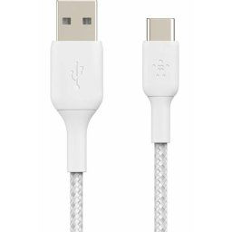 Belkin Braided BoostCharge USB-A Naar USB-C Kabel 3 Meter Wit
