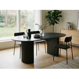 Ovale eettafel LARUSSO 200 cm donkerbruin
