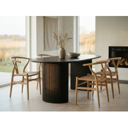 Ovale eettafel LARUSSO 220 cm donkerbruin