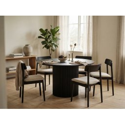 Ronde eettafel LARUSSO 120 cm donkerbruin