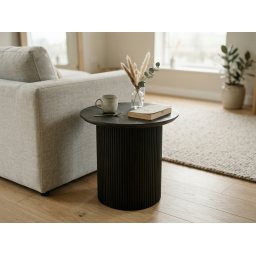 Ronde salontafel LARUSSO 50 cm donkerbruin