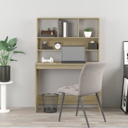 vidaXL Bureau met schappen 102x45x148 bewerkt hout sonoma eikenkleur