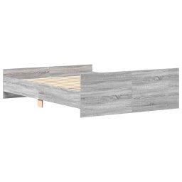 vidaXL Bedframe met hoofd- en voeteneinde grijs sonoma 135x190 cm