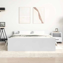 vidaXL Bedframe met hoofd- en voeteneinde wit 135x190 cm