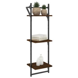 vidaXL Wandschappen 3-laags met stangen 2 st 30x25x100 cm bruineiken