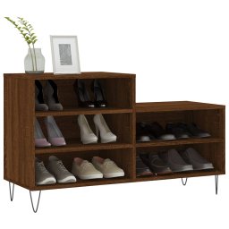 vidaXL Schoenenkast 102x36x60 cm bewerkt hout bruin eikenkleur