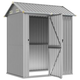 vidaXL Tuinhuis Lichtgrijs 192x152,5x237 cm Gegalvaniseerd Staal